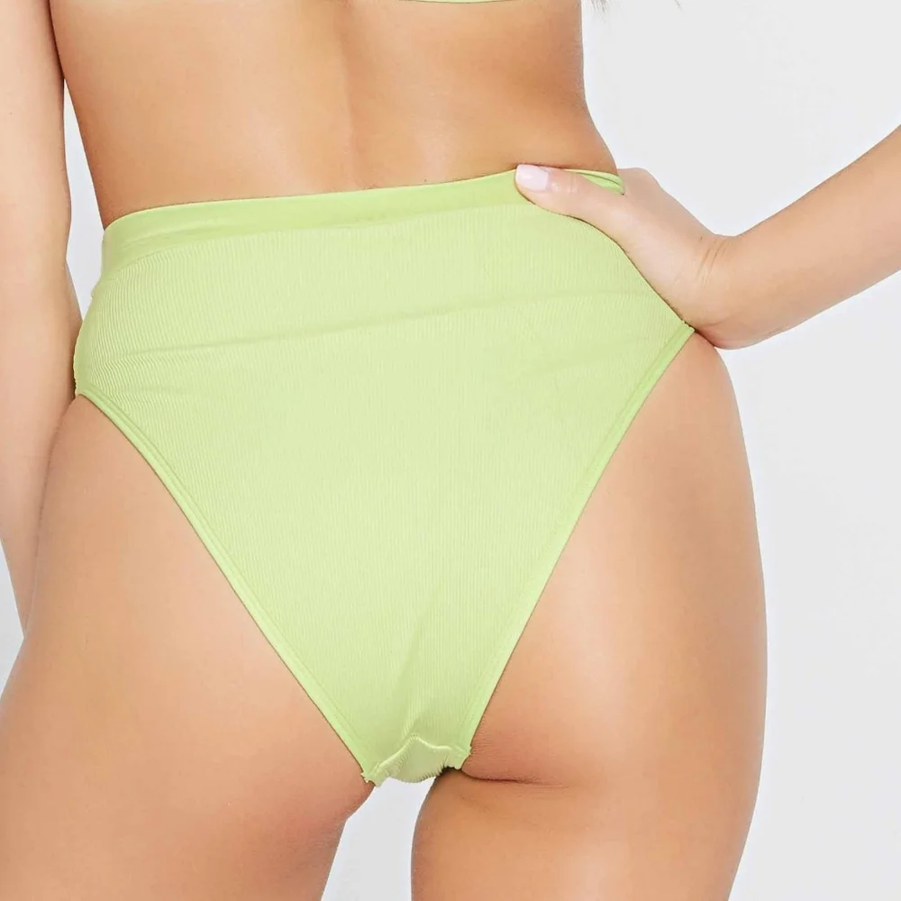 L*Space Frenchi High Rise Ribbed Bikini Bottoms